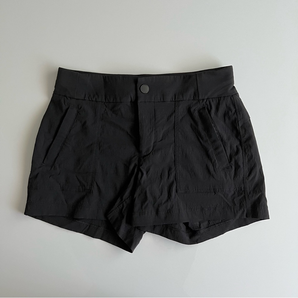 athleta trekkie shorts, black, 0
